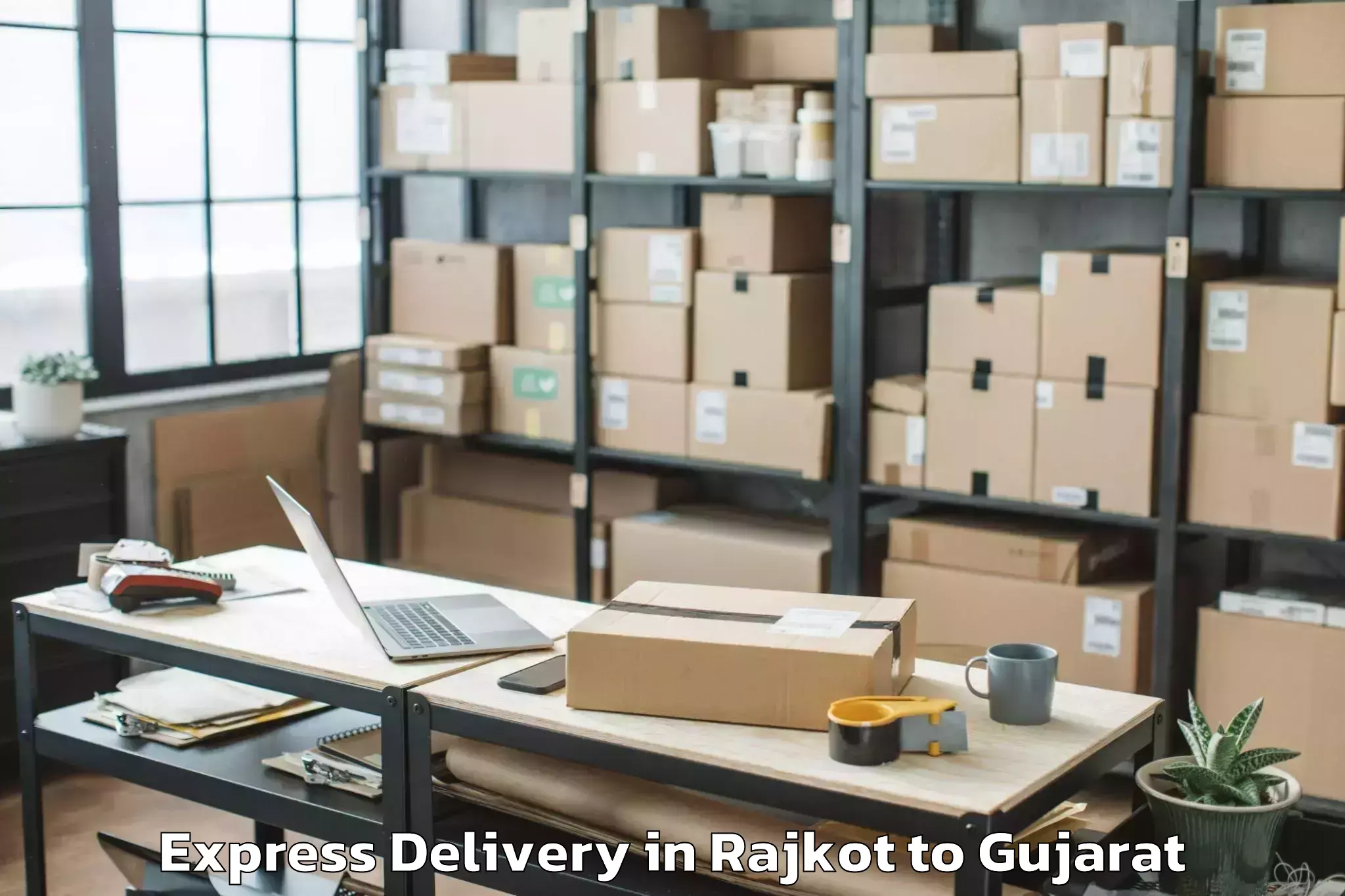 Professional Rajkot to Sihor Express Delivery